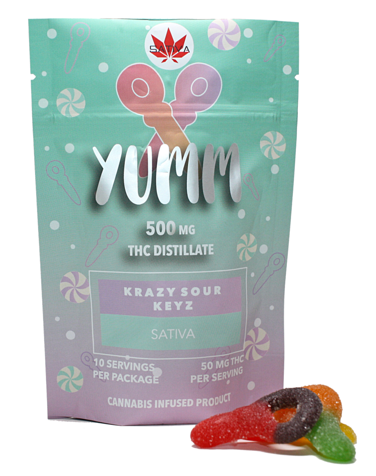 Yumm - KRAZY SOUR KEYS 500MG - Sativa or Indica