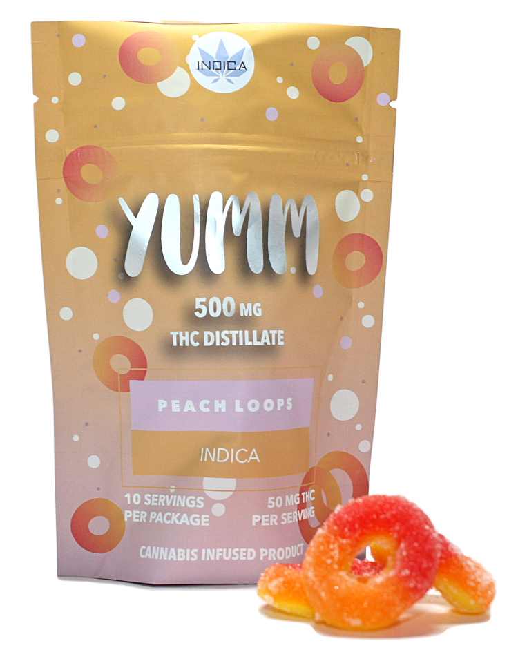 Yumm - PEACH LOOPS 500MG - Indica OR Sativa