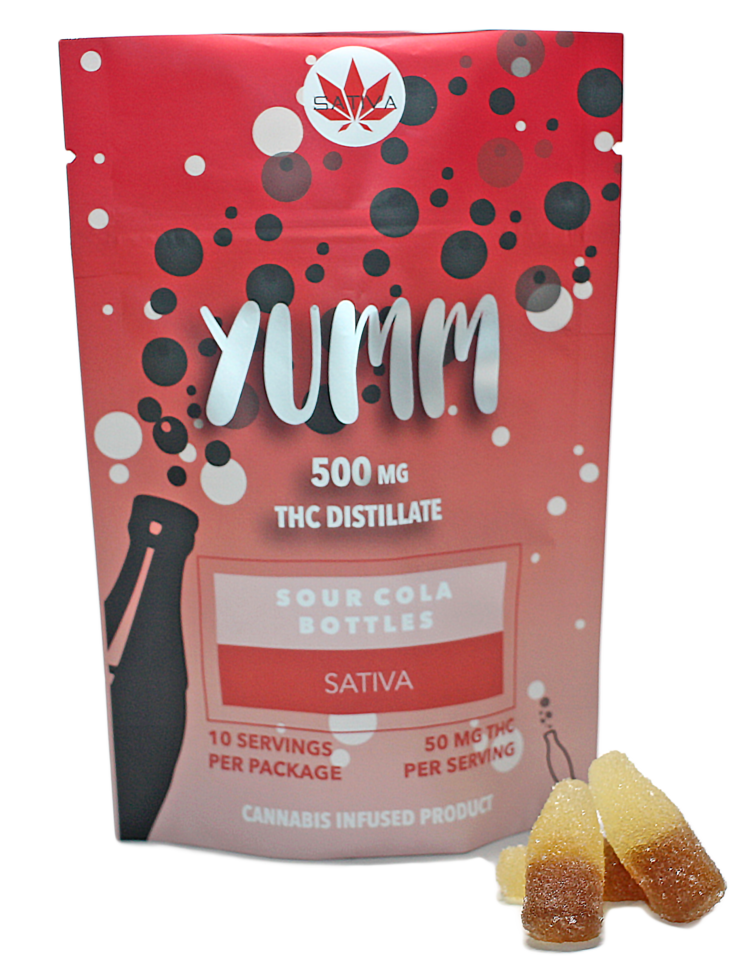 Yumm - SOUR COLA BOTTLES 500MG - Sativa or Indica