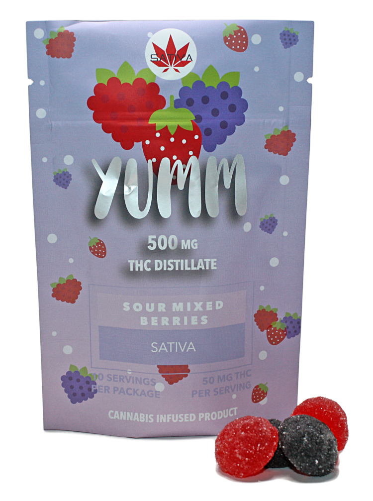 Yumm - SOUR MIXED BERRIES 500MG - Indica OR Sativa